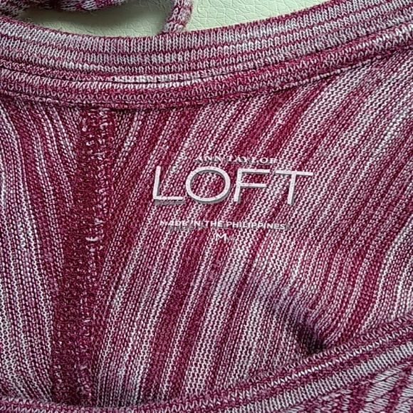 Loft maroon striped size M top - Picture 4 of 4